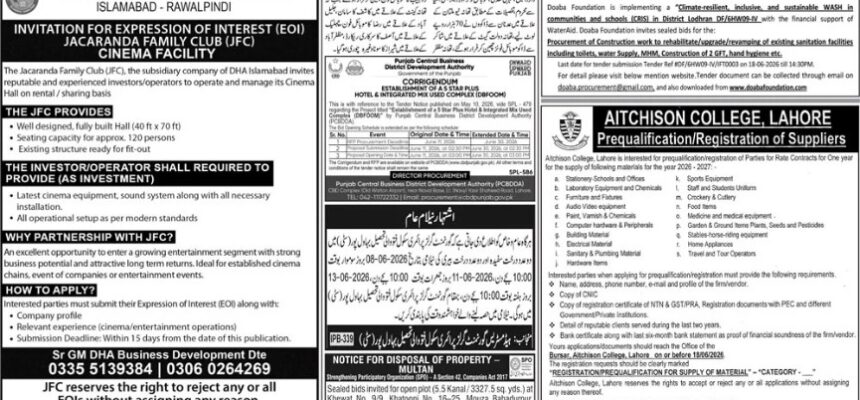 Tender Ref #DF/WAP/6HW09-IV/IFT0003-Procurement of Construction work to rehabilitate/upgrade/revamping of existing sanitation facilities including toilets, water Supply, MHM, Construction of 2 GFT, hand hygiene